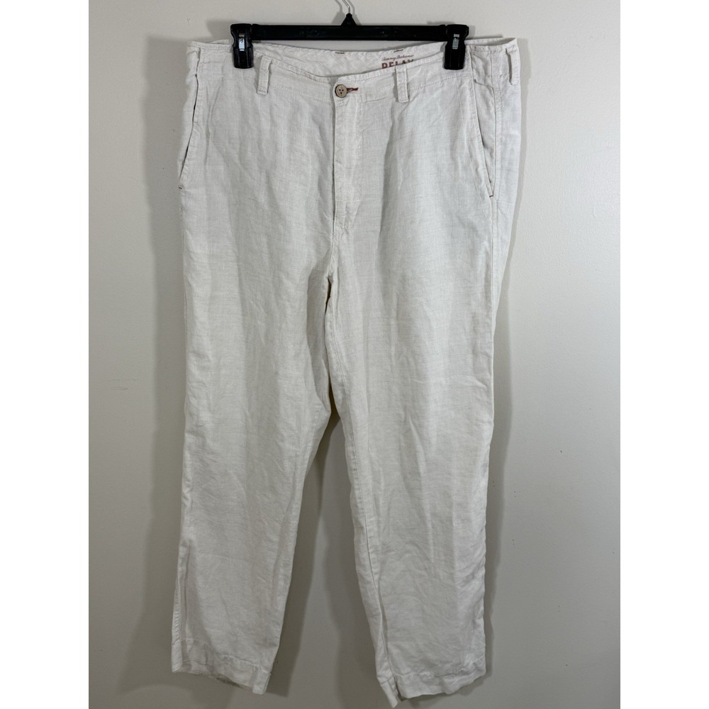 Tommy Bahama Relax Linen Pants Men's 38x32 Off White Coastal Resort Casual
